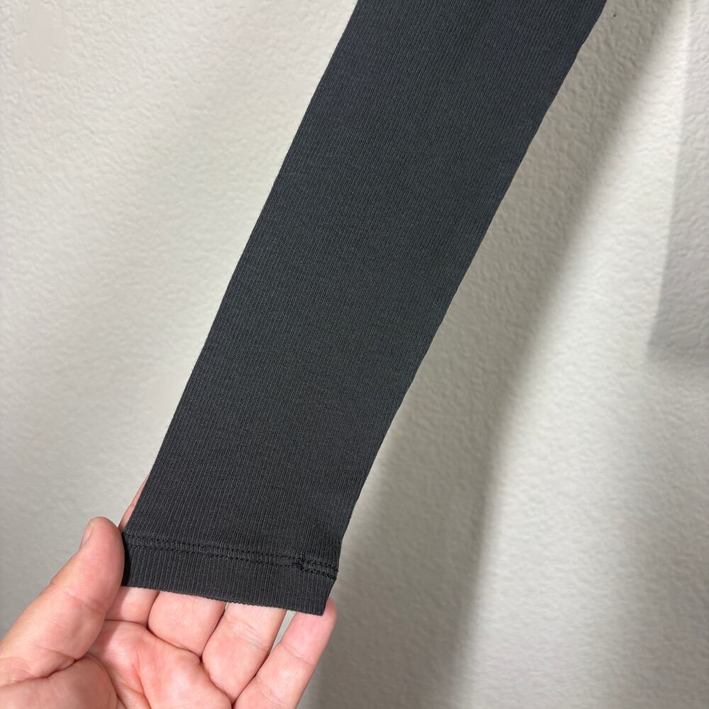 Everlane Size Small The Luxe Rib Long-Sleeve Tee Black Cotton Blend Stretch - Picture 6 of 9